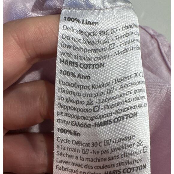 Haris Cotton Pink Linen Shirt Men's Size Small Long Sleeve Button Down READ - Picture 6 of 9